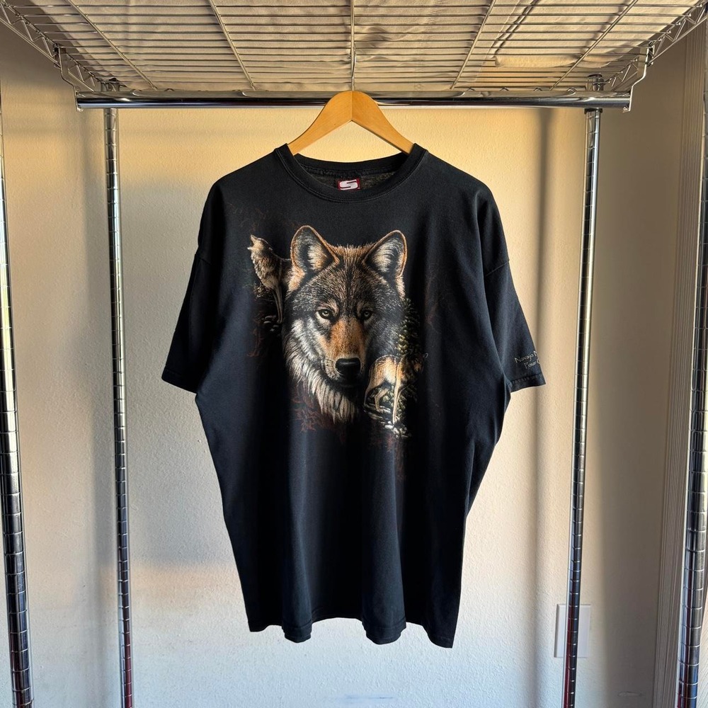 Sportex Navajo Nation Monument Four Corners Wolf Graphic Tee Black Mens XL 90s